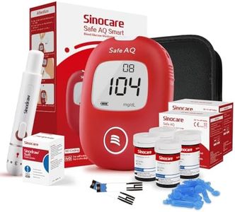 Sinocare Medidor Glucosa en Sangre, Kit Prueba Glucosa en Sangre, 100 x Tiras de Prueba Glucosa en Sangre - mg/dL (Solo Safe AQ Smart)
