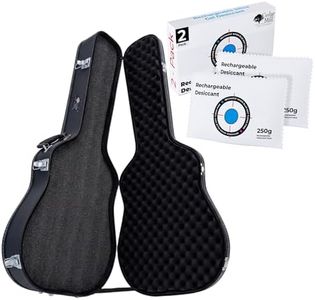 Discreet Guitar Rifle Case with 250g Rechargeable Desiccant 2-Pack – Hard Shell Concealment Gun Case with Customizable Pick-and-Pluck Foam, Lockable Latches & Reusable Silica Gel Moisture Absorbers