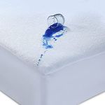 Caroline Shatuik100% Waterproof Mattress Protector Double,Extra Deep 30cm Fitted Skirt Anti Allergy Terry Towel Mattress Topper Mattress Cover(Double,137 x 190cm)