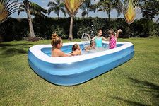 Acqua Scape Swimming Pool Inflatable Bath Tubs for Adults Spa Bath Tub for Faimily with Pump 8.5 Feet Blue (with Electric Air Pump)