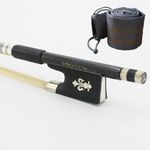 VingoBow 4/4 Size Textured Carbon Fiber Violin Bow with Velvet Violin Bag for Advanced Players