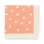 Topdrawer Japanese Handkerchief, 100% Cotton, Bean Pattern, Peach