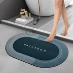 CANWAY® 3 Pieces (3.5mm) Water Soaking Bathroom Print Door Mat, Water Absorbent Mat (40x60cm) Green