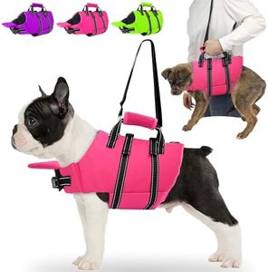 Fragralley Dog Life Jacket with Self-Locking Zipper, High-Buoyancy Ripstop Dog Swimming Vest, Floating Vest with Rescue Handle for Swimming and Boating, PFD Available for Small, Medium, and Large Dogs