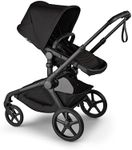 Bugaboo Kangaroo All-Terrain Full-Size Single-to-Double Tandem Stroller Toddler Seat, for Up to Three Kids, XL Wheels, One-Hand Operation, XL Underseat Storage - Midnight Black