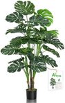 Aveyas 4.5ft Artificial Monstera Deliciosa Adansonii Tree in Plastic Nursery Pot, Fake Tropical Split Leaf Plant for Office House Living Room Home Decor (Indoor/Outdoor)