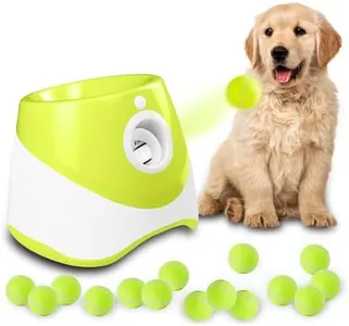 MEKAPLE Automatic Dog Ball Launcher, Dog Ball Thrower Machine with 10-30Ft 3 Launching Distance, Interactive Toys for Small Dogs Indoor & Outdoor with 15 Mini Tennis Balls-2 Inch Light Green