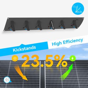Ecosonique 400W Portable Solar Panel – Foldable Solar Suitcase with Kickstands, Multi-Output for Power Stations, RVs, Camping