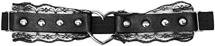 ALLYMAGIC Lace Thigh Garter, Heart-Shaped Leg Garter, Elastic Leg Garters for Women, Black Lace Stretch Lace Leg Ring, Leg Garter Belts for Prom Dance Cosplay Party Y9LSAXDW