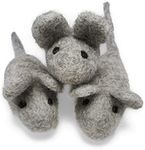 Earthtone Solutions Cat Mouse Toy - 3 Felted Wool Mouse Toys Without Catnip for Indoor Cats and Kittens - Large Handmade Mice