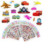 Vicloon 3D Stickers for Kids Puffy Stickers 600+ Children Stickers 28 Variety Sheets for Rewarding Gifts Scrapbooking Including Cartoon Car, Train, Plane and More