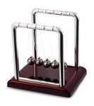 Premsons® Newton Cradle Pendulum - Big Metal Perpetual Motion Toy | Swing Balance Collision Balls with Polished Plastic Base & Nylon Strings | Desk Decoration Figurine for Office & Home (Maroon)
