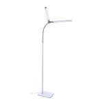 daylight DuoPro Floor - New - 6,000K, 2,090 Lux at 30cm, Double Shade, 4 Brightness Levels, Flexible Arm, Energy Efficient, Perfect for Salons, Eyelash, Eyebrow, Tattooing, White