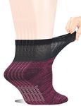 Yomandamor Women's 6 Pairs Bamboo Non-Binding And Cushion Sole Diabetic Ankle Socks(Size: 9-11) (Purple)