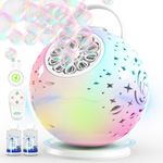 Rechargeable Automatic Bubble Machine with 7-Color LED Lights, 360° Rotation & Large Bubbles | Bubble Blower Maker for Kids Toddlers 1-3, Outdoor Parties, Birthday & Festival Gifts