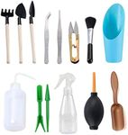 14 Pieces Bonsai Set Succulent Garden Hand Tools with Mini Rake Bud & Leaf Trimmer Kit Shovel Planting Transplanting Watering Can Plant Care