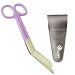 YSCARE Bandage Scissors Stainless Steel First Aid Utility First Aid Lister Bandage Scissors Dressing Student Nurse Paramedic (Purple, 6,5")