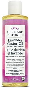 Heritage Store Palma Christi Castor Oil | Lavender | Huile de Ricin | 8oz