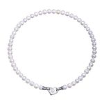VIKI LYNN Pearl Necklace with Heart Pendant 7-8mm Cultured Freshwater Pearls Sterling Silver for Women