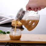 Avastro Carafe Drip Coffee Pot, Coffee Kettle Brewer, Barista Percolator, Pour Over Glass Range Coffee Server, 600ml, Clear, Pack of 1