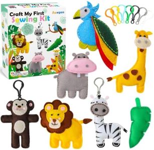 Auxgen Sewing Kit for Kids, Arts and Crafts Birthday Gift for Girls Boys 5+