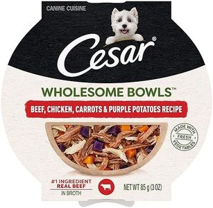 CESAR WHOLESOME BOWLS Adult Wet Dog Food, Beef, Chicken, Purple Potatoes & Carrots, 3 oz., Pack of 10