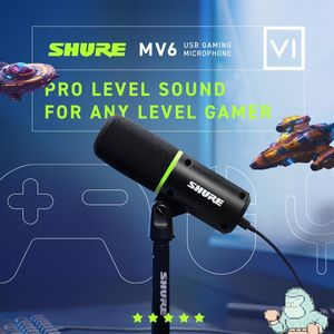 Shure MV6 Gaming Microphone – USB Condenser Mic for Streaming & Podcasting