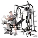 Marcy MD-9010G Home Gym Smith Machine with Weight Bench