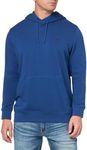 BOSS Patch Logo French Terry Pullover Hooded Cotton Sweatshirt, blue sapphire, XXL