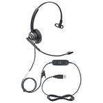 ECS WordCommander USB Voice Recognition Headset, Single Ear, Noise-Cancelling Boom Mic, Premium in-Line Sound Card, Pro-Flex Wire, Ideal for Voice-to-Text, Superior Audio Quality, Comfortable Fit