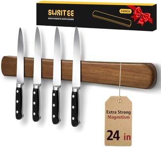 Swaitee Magnetic Knife Holder for Wall, 24 Inch Extra Large Wood Knife Strip with Strong Magnetism, Space Saver Organizer for Farmhouse/Restaurant Kitchen, Housewarming Gifts