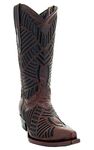 Soto Boots Womens Inlay Cowgirl Boots M50048, Brown, 8 UK