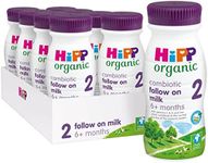 HiPP Organic 2 Follow on Baby Milk Ready to feed liquid formula, From 6 months 200ml (Pack of 8)