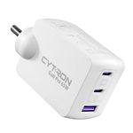 CYTRON 65W Gan Charger,Pd 65 Watt Charger Type C For Macbook,Hp,Dell,Lenovo,Asus|45W Charger Type C For Samsung,iPhone,Ipad,Nothing Phone 2,Google Pixel (Use Original Apple Charger Cable),Black