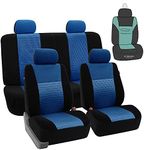 FH Group FH-FB060114 Trendy Elegance Full Set Seat Covers, Airbag Compatible and Split Bench (Blue-Full)