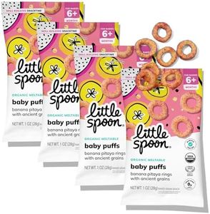 Little Spoon Banana Pitaya Meltable Baby Puffs, Organic Corn Quinoa Sorghum, No Rice, No Added Sugar Snacks, Encourages Self-Feeding, 1 Oz Bag, 4 Pack