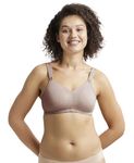 Jockey Women's Wirefree Non Padded Microfiber Nylon Elastane Stretch Full Coverage Minimizer Plus Size Bra with Broad Fabric Straps_Style_1841_Mocha_40DD