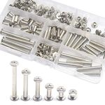 CEEYSEE 70Sets Silvery Chicago Screws Assorted Kit Nail Rivet Chicago Button for DIY Leather Decoration Bookbinding Round Flat Head Stud Screw (ZBYC)