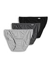 Jockey Women's Underwear Elance String Bikini - 3 Pack, grey heather/charcoal heather/black, 6