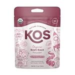 KOS Organic Beet Root Powder, USDA Certified - Natural Nitric Oxide Booster, Superfood Plant Based Beetroot Ingredient for Stamina Increasing, Circulation - Non-GMO, Soy & Gluten-Free, 50 Servings Bag