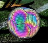 Bestie Reflective Football, Glow In The Dark, Reflective, Size 5 with Pump Light up glowing Holographic, Football,Soft Touch PVC,Suitable for Night Training Indoor Outdoor Night Games Boys Girls Kid