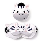 Relaxeazzz Adoramals Bali the Zebra Round Plush Travel Pillow & Eye Mask - Sleep Eye Mask Masks - Kids Travel Accessories For Sleeping Airplane - Flight Plane Neck Pillow Pillows