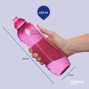 Sistema Twist 'n' Sip Sports Water Bottle 620ml – Leakproof, BPA-Free, Assorted