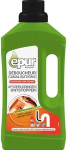 Epur - Déboucheur Canalisations Biologique, à base d'enzymes, Débouche, nettoie et désodorise, Elimine bouchons, saletés et odeurs, Toutes fosses septiques, 1 L (Lot de 2)