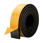 2M Foam Rubber Tape Self Adhesive- 50mm Wide - 10mm Thick,High Density EVA Weather Strip,Gasket Seal, Anti-Vibration, Anti-Collision, Shockproof for Window Door Car Truck Air Conditioner