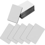 100 Pcs Blank Metal Business Cards, MaehSab 0.2mm Aluminum Laser Engraved Silver Name Card, Metallic Office Name Cards DIY Gift, VIP Cards DIY (86 x 54 mm)