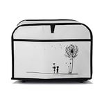 kwmobile Cover Compatible with 2 Slice Toaster - Cover for Toaster - Dandelion Love Black/White