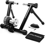 Alpcour Fluid Bike Trainer Stand for Indoor Riding – Portable Foldable Stainless Steel Trainer, Noise Reduction, Progressive Resistance, Dual-Lock System – Road & Mountain Bikes' Stationary Exercise