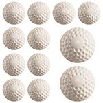 Forcebucket Baseballs 12 Pack Yellow Dimpled Baseballs, 9-Inch Pitching Machine Baseballs for Hand-Eye Coordination, Hitting and Fielding Practice