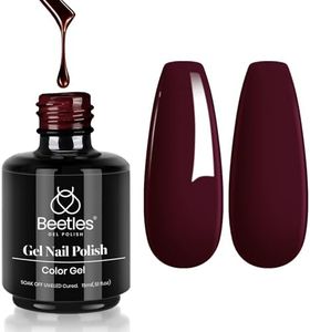 Beetles Red Gel Polish - Merlot Wine 15ML/0.51Fl Oz, Maroon Dark Red Gel Nail Polish, Soak Off UV LED Lamp Burgundy Color Nails Art, Long-Lasting Manicure Salon DIY Home Gifts for Woman